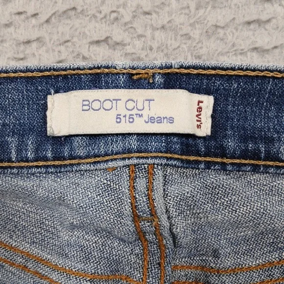 Levi's 515 Boot Cut Jeans Women's 8S Blue Denim Mid Rise Stretch Made in Mexico - Picture 4 of 9